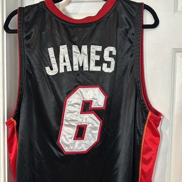 Men’s Adidas Miami Heat Lebron James #6 Basketball Jersey Shirt Size 56 2XL - Picture 9 of 10